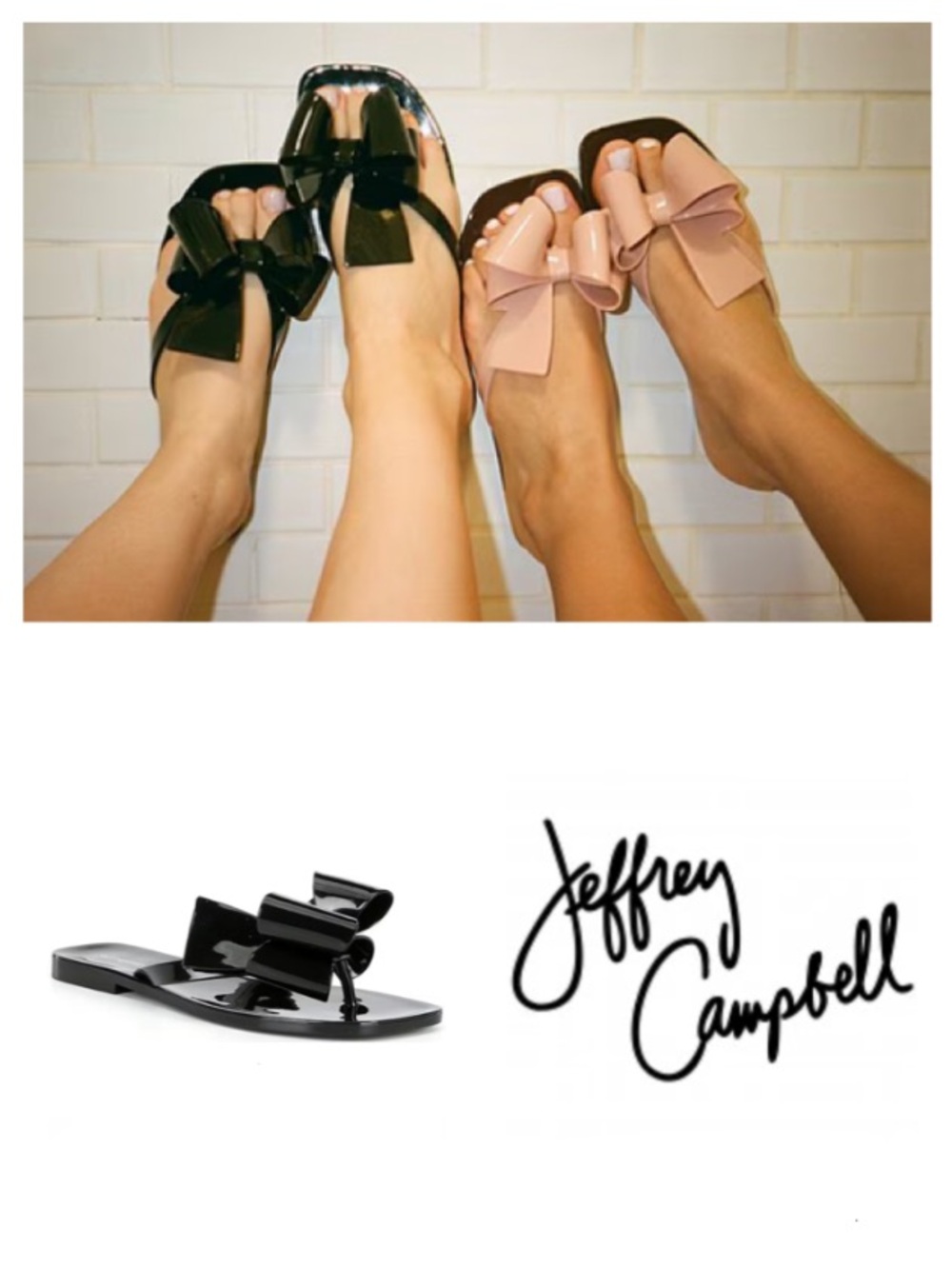 Jeffrey Campbell Sugary Jelly Bow Thong Sandals in black (7)